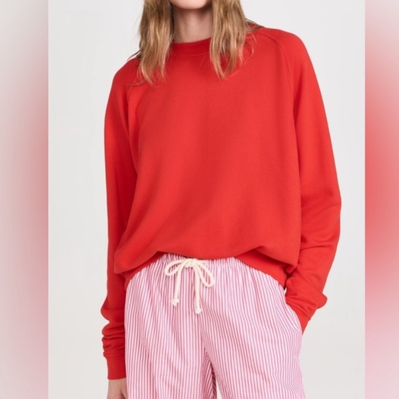 DONNI. Tops - DONNI. Eco French Terry crew sweatshirt in Tomato, size M